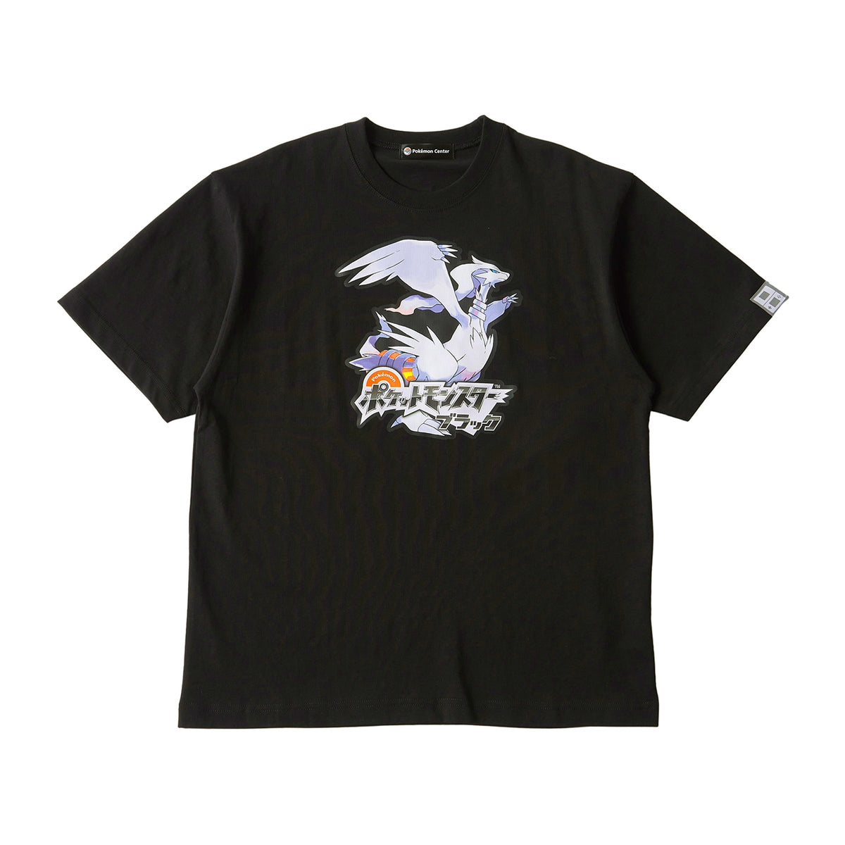 Camiseta Pokémon preta, unissex, tamanho M/G, em embalagem tipo saquinho.
