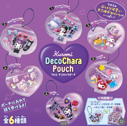 Kuromi Deco-Chara Pouch Re-Ment - Edição Colecionável Japonesa 1 unidade