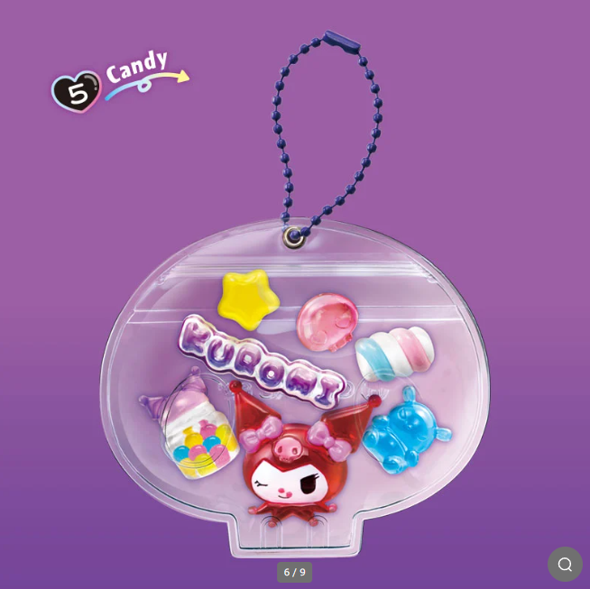 Kuromi Deco-Chara Pouch Re-Ment - Edição Colecionável Japonesa 1 unidade