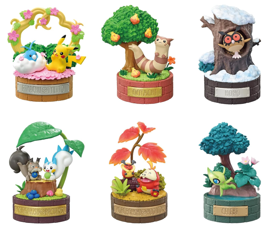 Pokémon Re-Ment "Peaceful Moments!" - Colecionáveis Diorama de Floresta (Importado) 1 UNIDADE