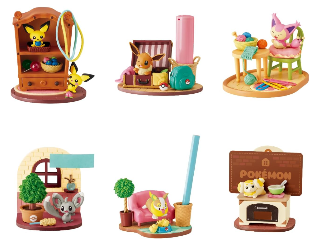 Pokémon Desktop Figure "Relaxing Home!" Re-Ment - Miniatura Surpresa Colecionável 1 Unidade