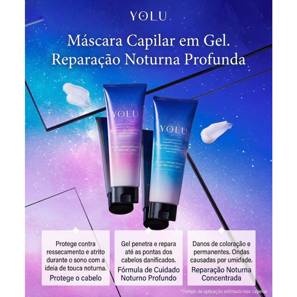 Máscara capilar em gel YOLU Calm Night Repair 145g