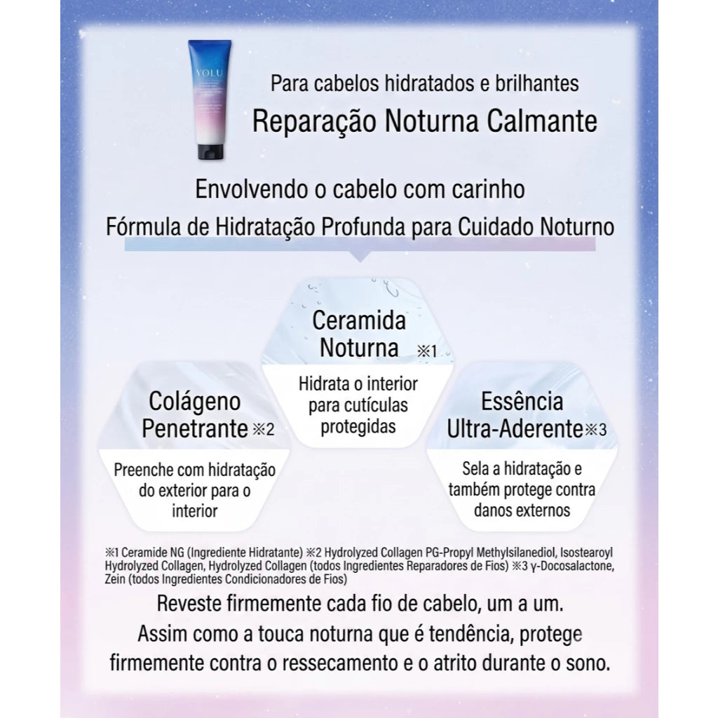 Máscara capilar em gel YOLU Calm Night Repair 145g